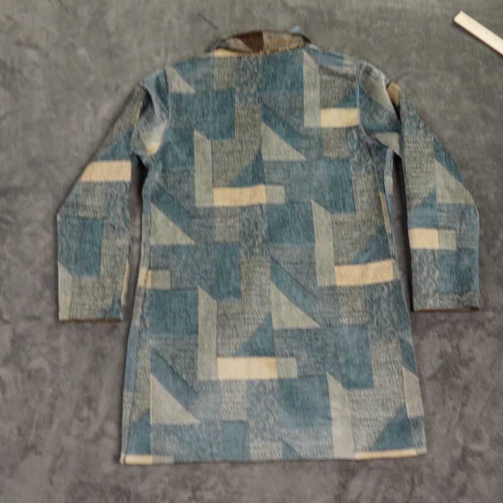 Winding River Jacket 42‎ Brown Blue Patchwork Lagenlook Cottagecore Reversible - Picture 4 of 12